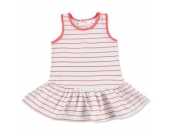 anna & tom Mini Girls Kleid gestreift weiß, rosa - Mädchen